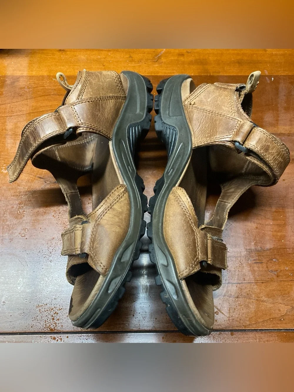 ECCO MENS BROWN LEATHER SANDALS SIZE 11 Off Road Outdoor Shoes